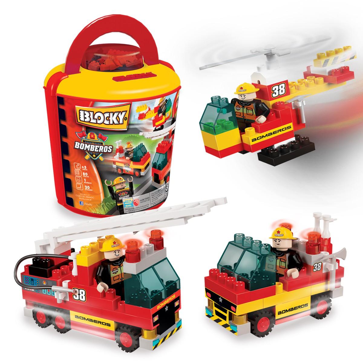 Blocky Balde Bomberos 100pz